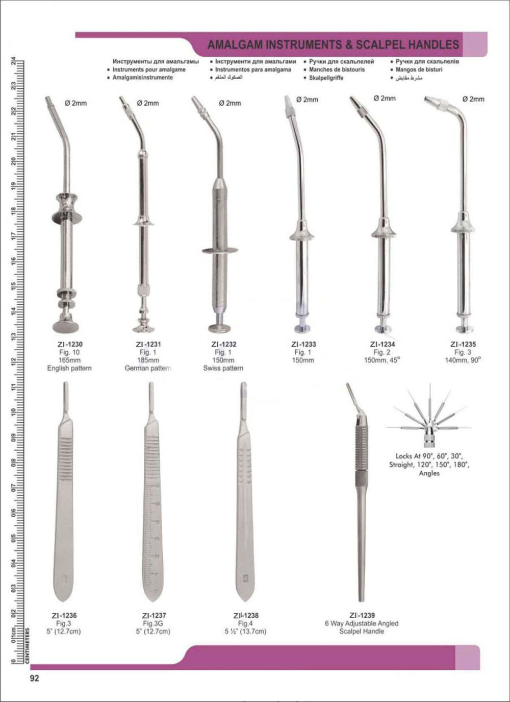 Amalgam Instruments & Scalpel Handle